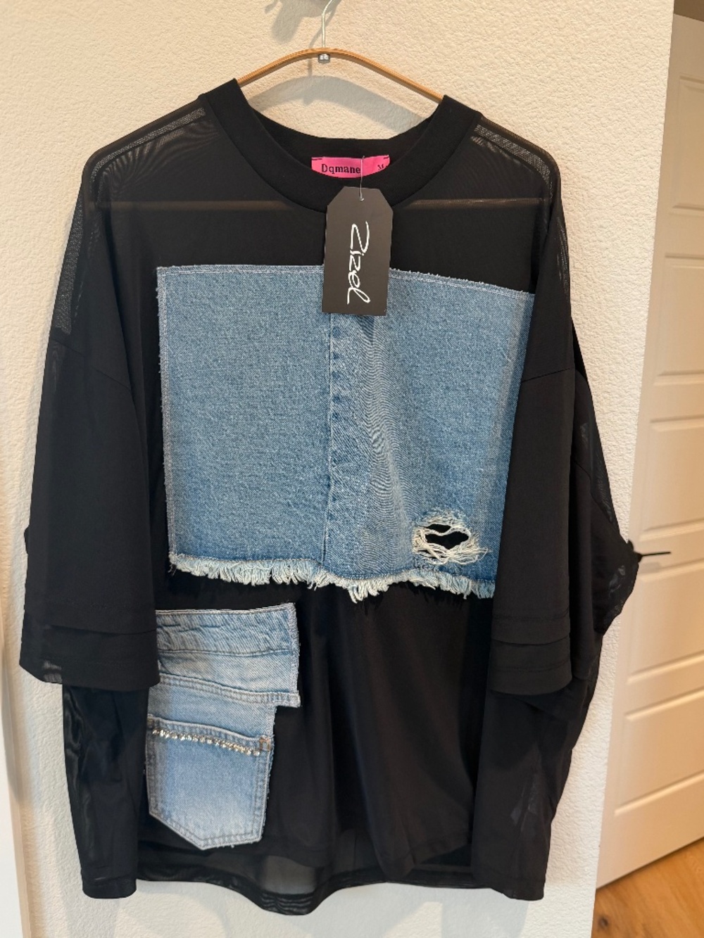 NEW!! European Denim Sheer Top